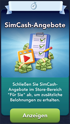 SimCash Angebot Start