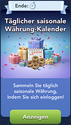 Täglicher Anmeldungskalender Start