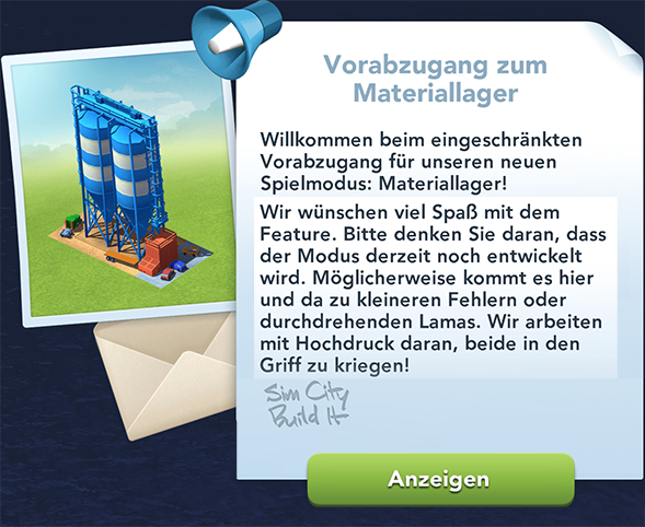 Materiallager Info