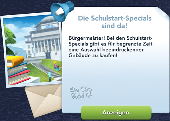 Schulstart Specials Info