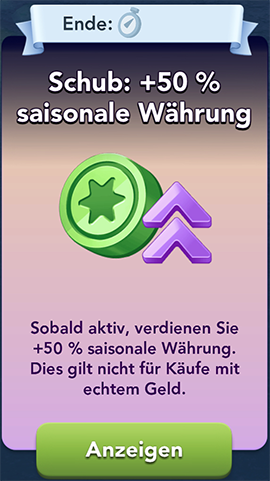 Schub+50 saisonale Währung Start